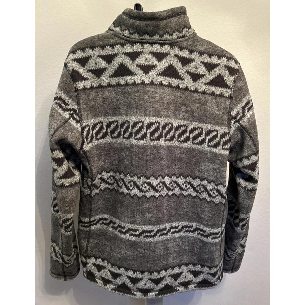 The North Face Men's Gray Aztec Tribal 1/4 Zip Fleece Pullover Sweater Top Sz L - Picture 4 of 7